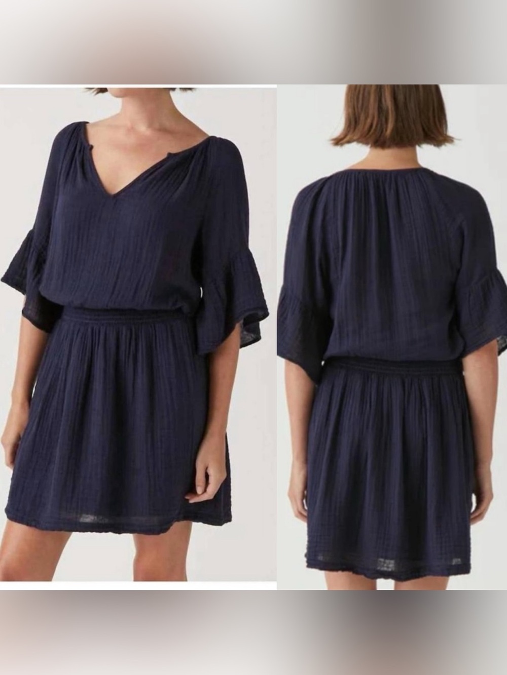 Michael Stars Women's Katelyn Double Gauze Peasant Dress Size Small
